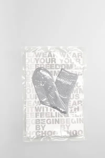Comme Des Garçons Homme Deux Socks In Grey Cotton In Gray