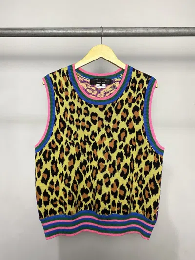 Pre-owned Comme Des Garçons Homme Deux Ss18 Comme Des Garcons Homme Plus Leopard Knit Vest In Multi