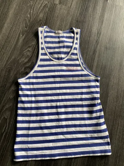 Pre-owned Comme Des Garçons Homme Deux Ss2003 Cuba Tank In Blue