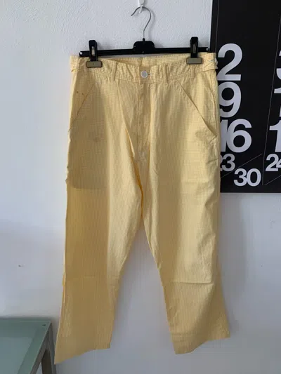Pre-owned Comme Des Garçons Homme Deux Ss99 Gingham Trousers In Yellow