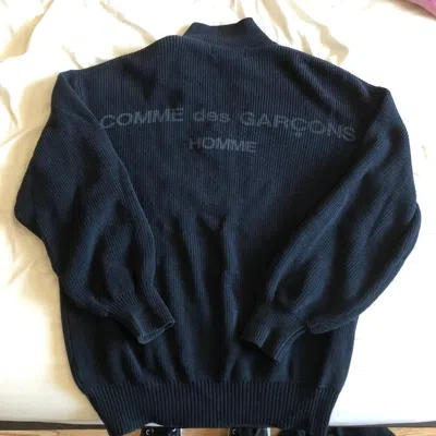 Pre-owned Comme Des Garçons Homme Deux Staff Logo Polo Knit In Black