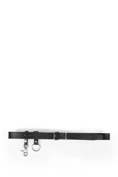 Comme Des Garçons Homme Deux Steer Oil Leather Belt In Black