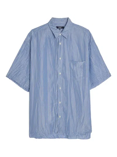 Comme Des Garçons Homme Deux Striped Button-up Shirt In Blue