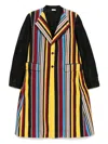 Comme Des Garçons Homme Deux Mens Striped Longline Woven Jacket Black X Multi In Black
