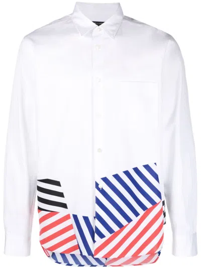 Comme Des Garçons Homme Deux Striped Cotton Shirt In White