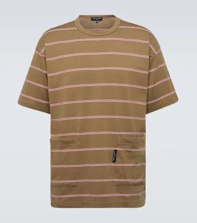Comme Des Garçons Homme Deux Striped Cotton T-shirt In Green
