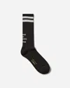 Comme Des Garçons Homme Deux Striped Logo Socks In Black