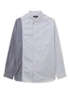 Comme Des Garçons Homme Deux Striped Panelled Shirt In Blue