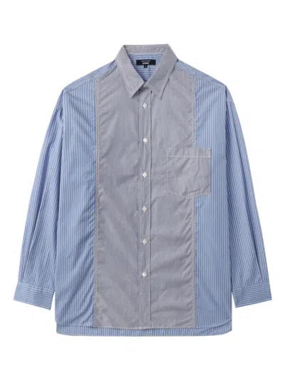 Comme Des Garçons Homme Deux Striped Patchwork Shirt In 蓝色