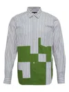 Comme Des Garçons Homme Deux Striped Patchwork Shirt In Multi