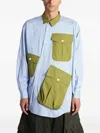 Comme Des Garçons Homme Deux Striped-pattern Shirt In Blue