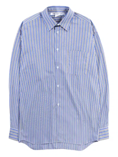 Comme Des Garçons Homme Deux Striped Pocket Shirt In Blue