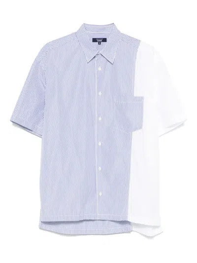 Comme Des Garçons Homme Deux Striped Shirt In Blue