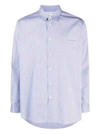 Comme Des Garçons Homme Deux Striped Shirt In Blue