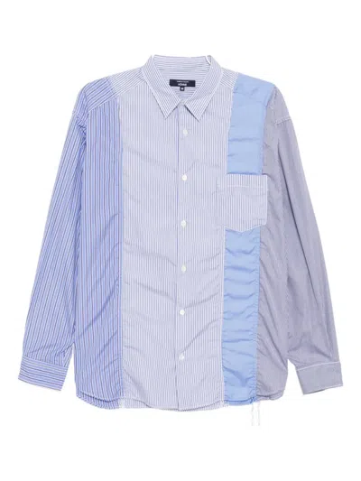 Comme Des Garçons Homme Deux Striped Shirt In Blue
