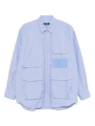 Comme Des Garçons Homme Deux Striped Shirts In Blue
