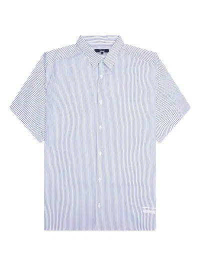 Comme Des Garçons Homme Deux Striped Short-sleeve Shirt In Blue