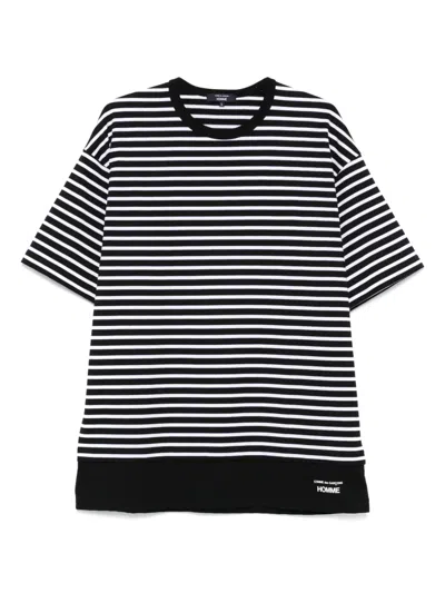Comme Des Garçons Homme Deux Striped T-shirt In Black