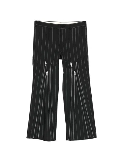 Comme Des Garçons Homme Deux Striped Zip Trousers In Black