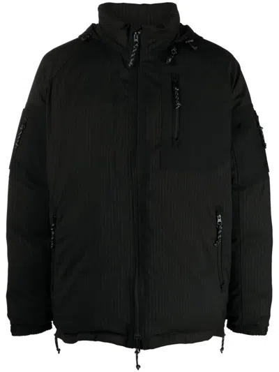 Comme Des Garçons Homme Deux Striped Zip-up Hooded Jacket In Black