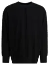 Comme Des Garçons Homme Deux Crewneck Sweatshirt With Frayed-lines In Black