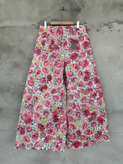 Pre-owned Comme Des Garçons Homme Deux Sz M Comme Des Garcons Homme Plus Ad2021 Flower Pants In Multi