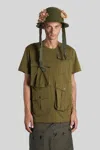 Comme Des Garçons Homme Deux Pocket-detail Round-neck T-shirt In Green