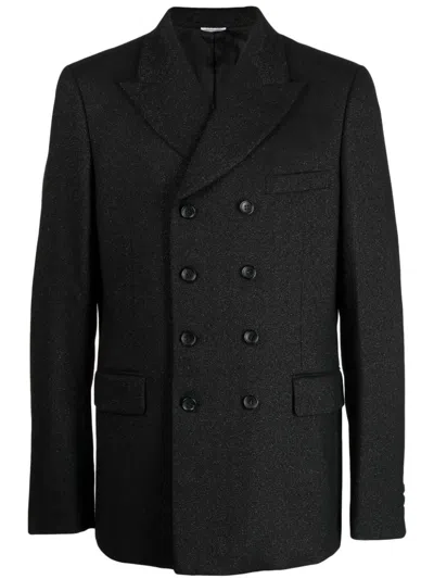 Comme Des Garçons Homme Deux Double-breasted Wool Blazer In Schwarz