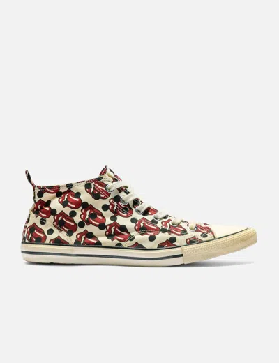 Comme Des Garçons Homme Deux The Rolling Stones Canvas Sneakers In Multi