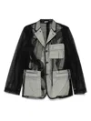 Comme Des Garçons Homme Deux Tulle-inserts Jacket In Black