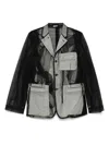 Comme Des Garçons Homme Deux Tulle-inserts Jacket In Black