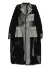 Comme Des Garçons Homme Deux Tulle Cloth Coat In Black
