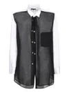 Comme Des Garçons Homme Deux Comme Des Garcons Homme Plus Tulle Layered Shirt White In Multi