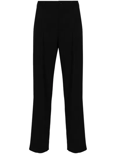 Comme Des Garçons Homme Deux Two-way Tapered Wool Trousers In Black