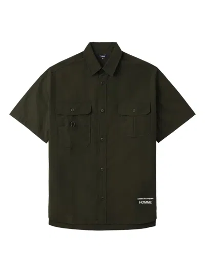 Comme Des Garçons Homme Deux Utility-pocket Short-sleeve Shirt In 3 Khaki