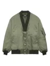 Comme Des Garçons Homme Deux V-neck Bomber Jacket In Green
