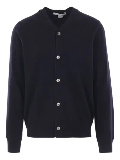 Comme Des Garçons Homme Deux V-neck Wool Cardigan In Black