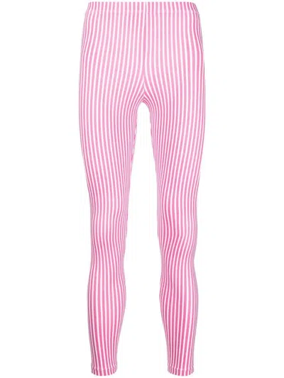 Comme Des Garçons Homme Deux Vertical-stripe Leggings In Pink