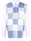 Comme Des Garçons Homme Deux Vertical-striped Longsleeved Shirt In Weiss