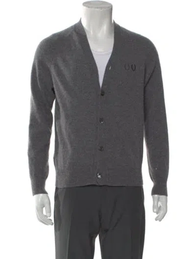 Pre-owned Comme Des Garçons Homme Deux V-neck Long Sleeve Cardigan In Gray