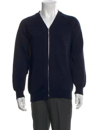 Pre-owned Comme Des Garçons Homme Deux V-neck Long Sleeve Cardigan W/ Tags In Blue
