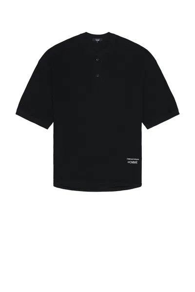 Comme Des Garçons Homme Deux Waffle Tee In Black
