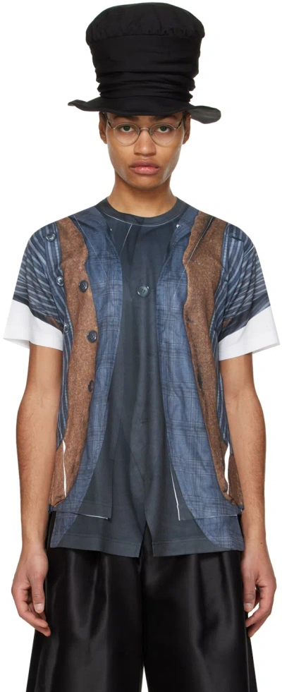 Comme Des Garçons Homme Deux Jackets-print Crew-neck T-shirt In Multicolor