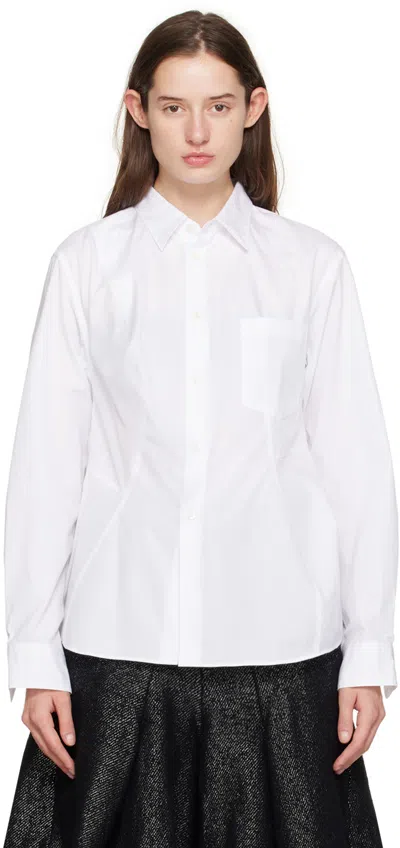 Comme Des Garçons Homme Deux White Asymmetric Shirt In 2 White