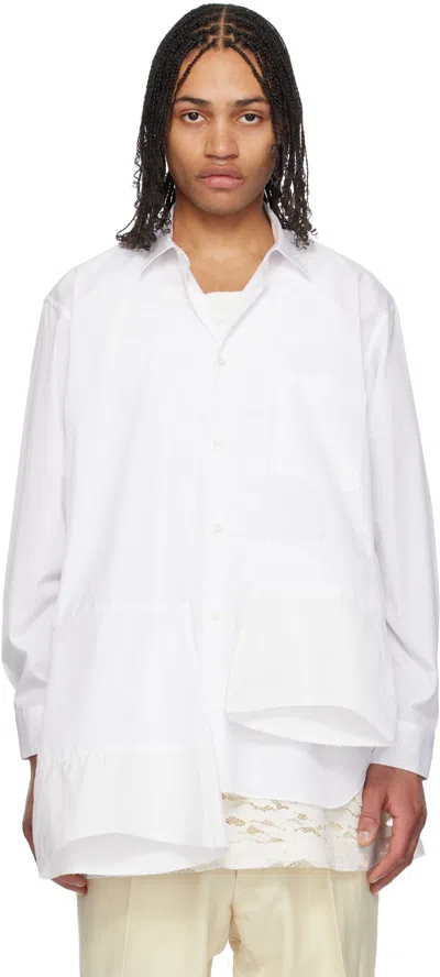 Comme Des Garçons Homme Deux White Cotton Broad & Cotton Cloth Shirt