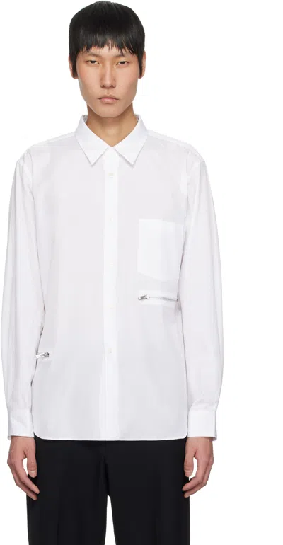 Comme Des Garçons Homme Deux White Cotton Broad Shirt In 1 White