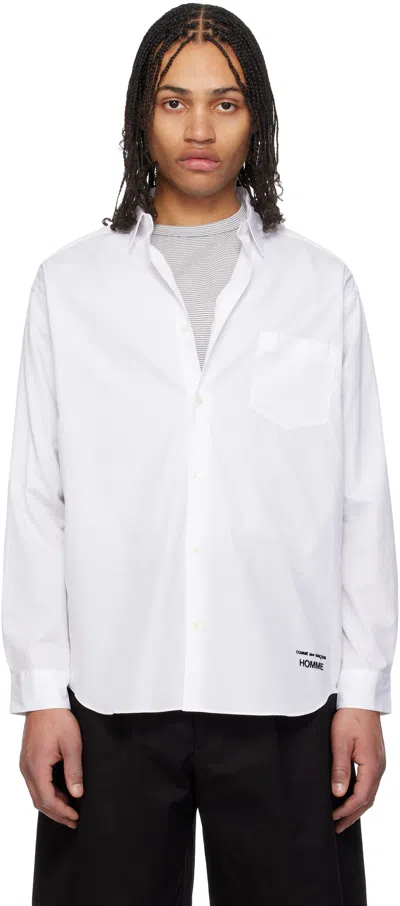 Comme Des Garçons Homme Deux White Cotton Broad Shirt