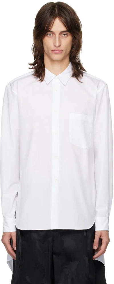 Comme Des Garçons Homme Deux White Cotton Droptail Shirt