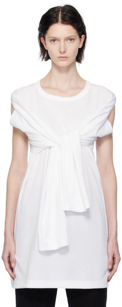 Comme Des Garçons Homme Deux White Cutout Long Sleeve T-shirt In 2 White