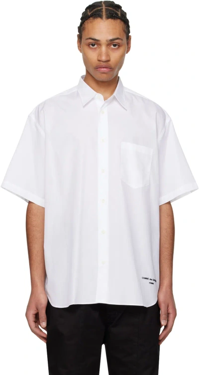 Comme Des Garçons Homme Deux White Embroidered Shirt In 3 White